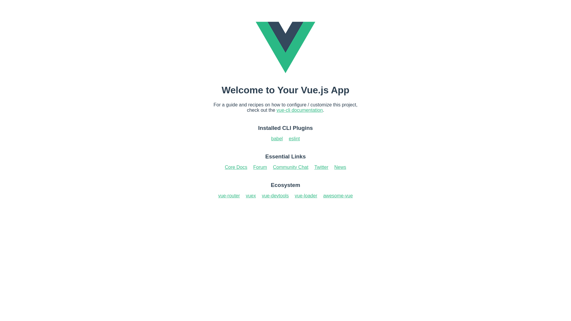 Aplicação hello world VueJs