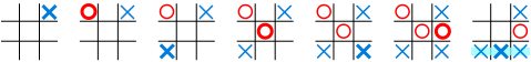 Jogo do Tic-tac-toe, vencido por X